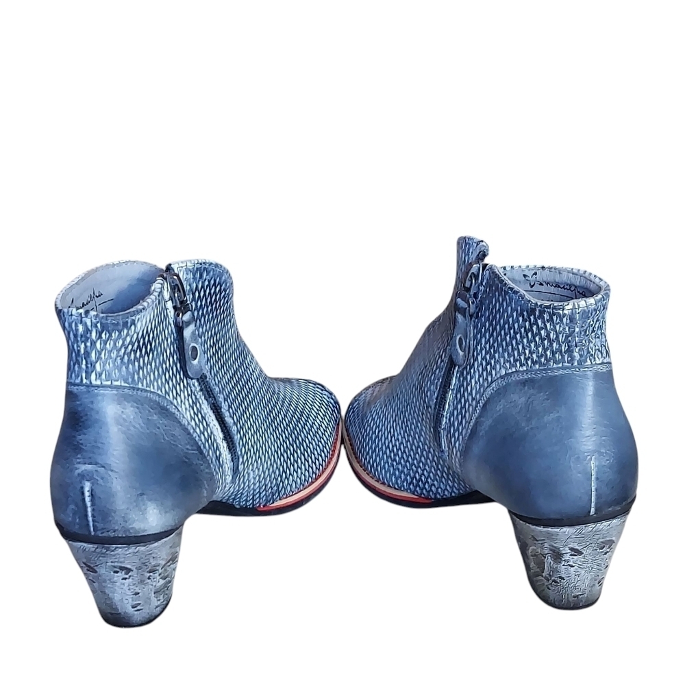 Tsakiris Mallas Greek Designer Leather Peep Toe Ankle Booties EU - Picture 6 of 15